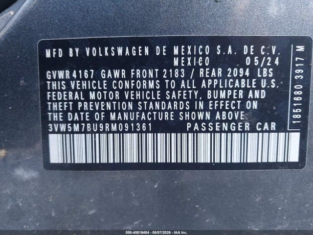 2024 VOLKSWAGEN JETTA 1.5T S 9