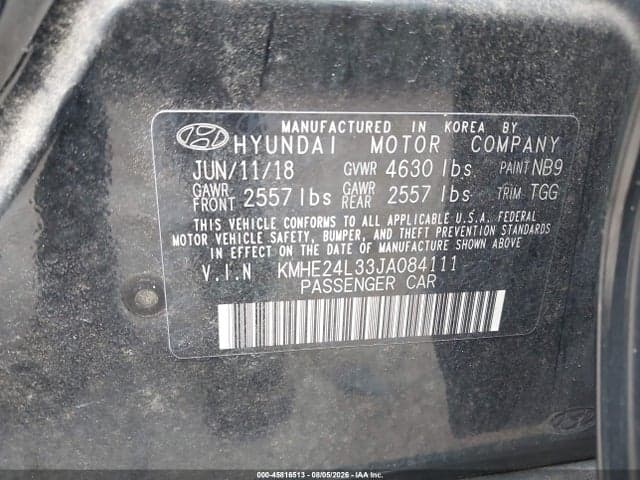 2018 HYUNDAI SONATA HYBRID SE 9