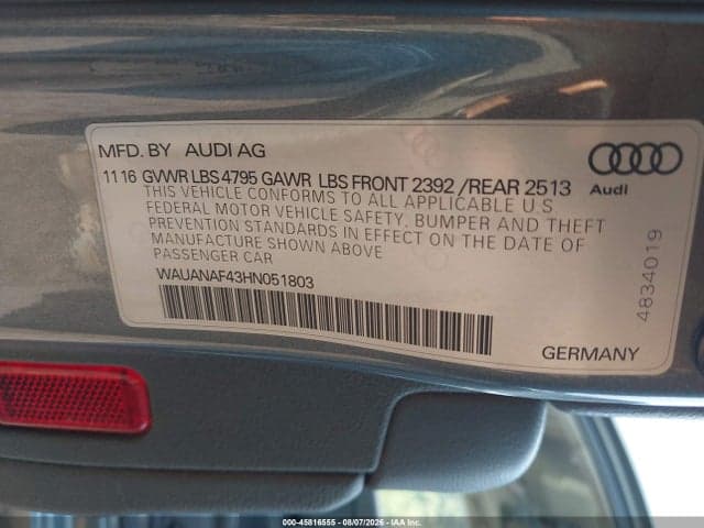2017 AUDI A4 PREMIUM 9