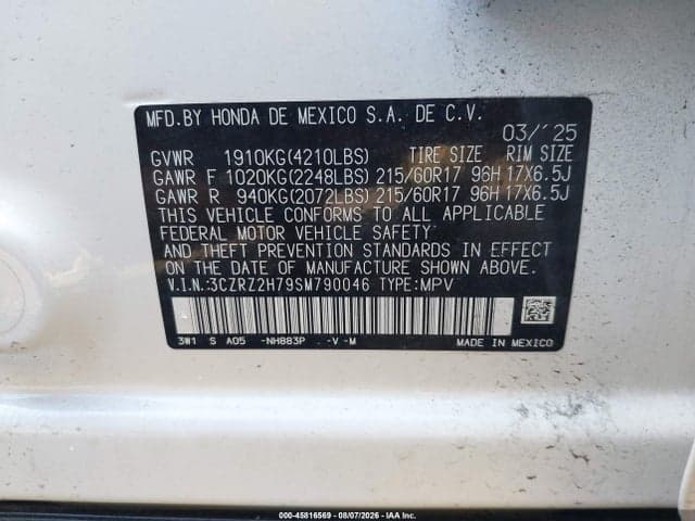 2025 HONDA HR-V AWD EX-L 9
