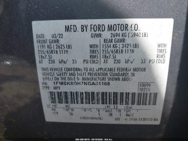 2022 FORD EXPLORER XLT 9