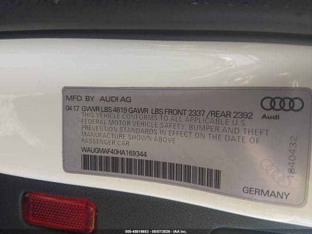2017 AUDI A4 ULTRA PREMIUM 9