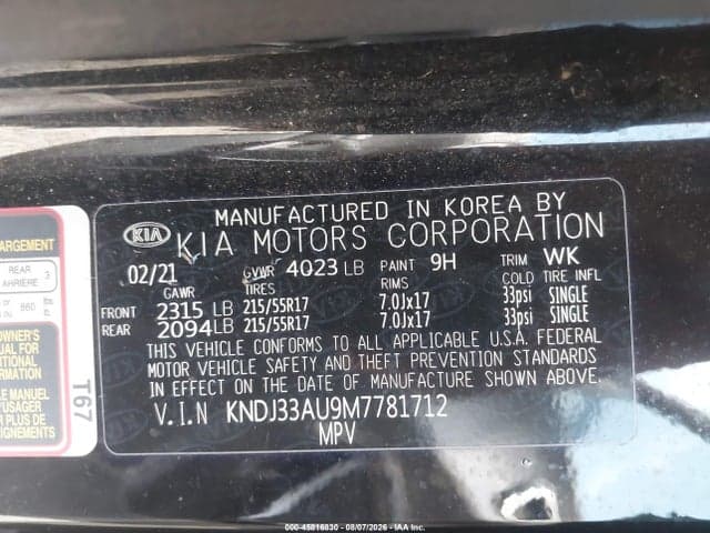 2021 KIA SOUL EX 9