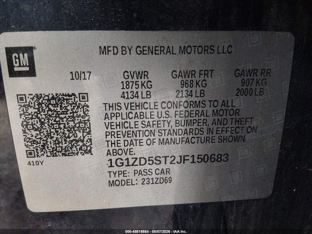 2018 CHEVROLET MALIBU LT 9