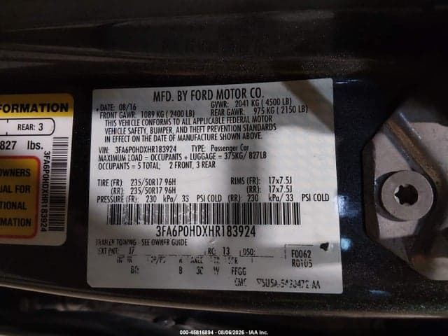 2017 FORD FUSION SE 9