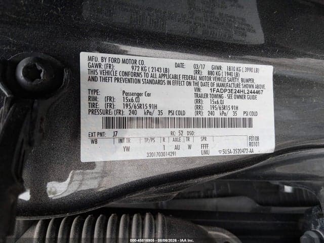 2017 FORD FOCUS S 9