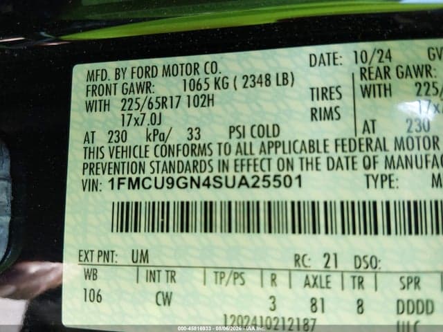 2025 FORD ESCAPE ACTIVE 9