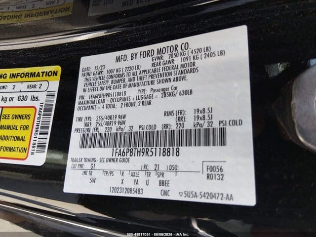 2024 FORD MUSTANG ECOBOOST PREMIUM FASTBACK 9
