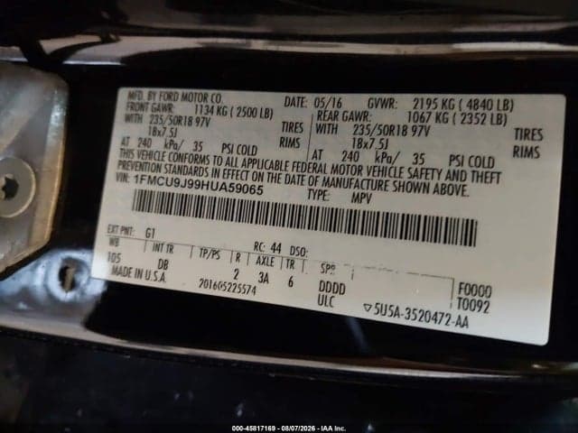 2017 FORD ESCAPE TITANIUM 9