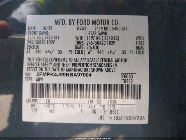 2022 FORD EDGE ST-LINE 9