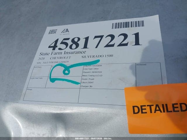 2020 CHEVROLET SILVERADO 1500 4WD SHORT BED LT 18