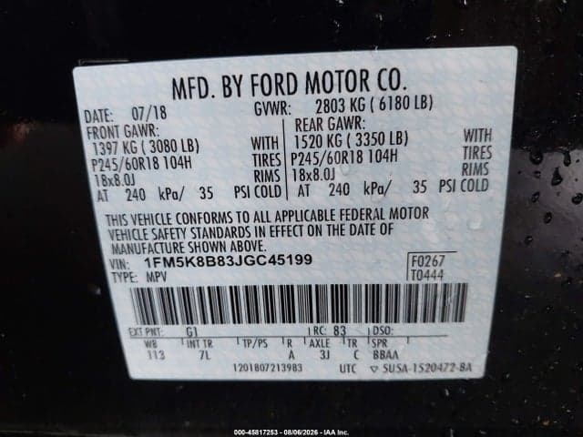 2018 FORD EXPLORER 9