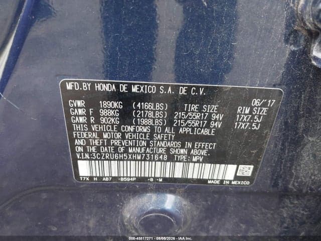 2017 HONDA HR-V EX 9