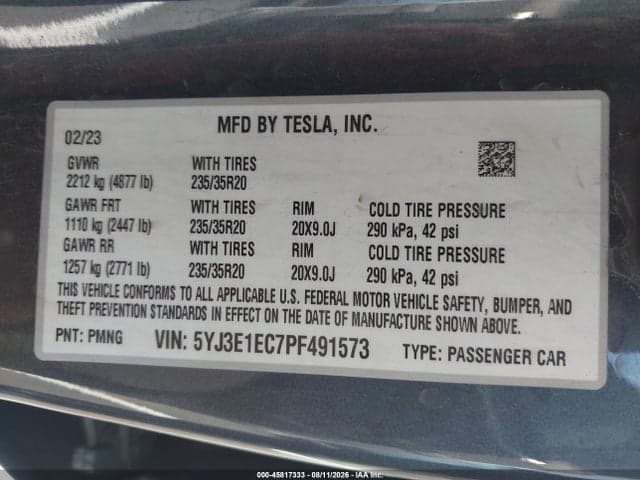 2023 TESLA MODEL 3 PERFORMANCE DUAL MOTOR ALL-WHEEL DRIVE 9