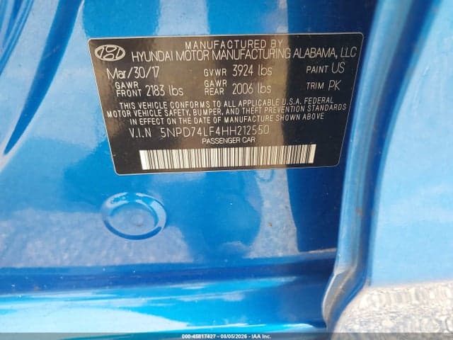 2017 HYUNDAI ELANTRA SE 9