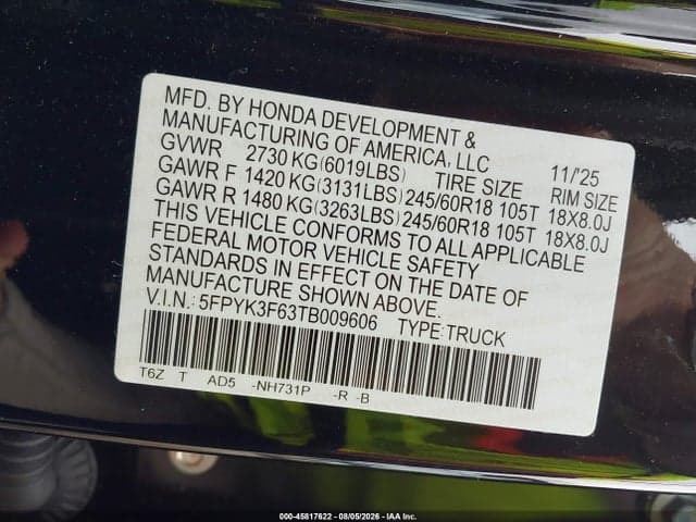2026 HONDA RIDGELINE TRAILSPORT 9