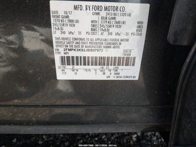2018 FORD EDGE TITANIUM 9