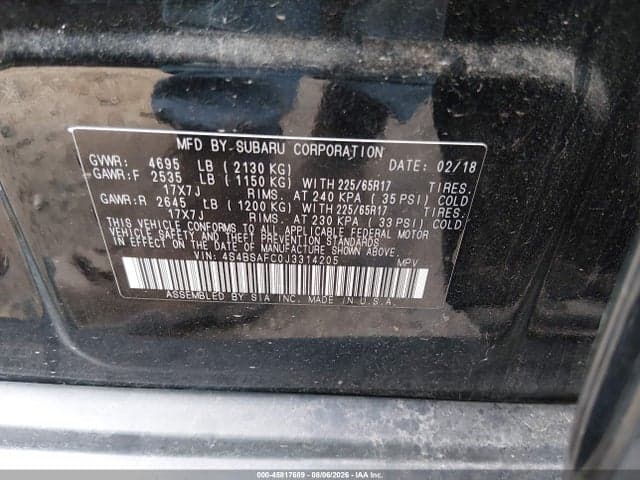 2018 SUBARU OUTBACK 2.5I PREMIUM 9