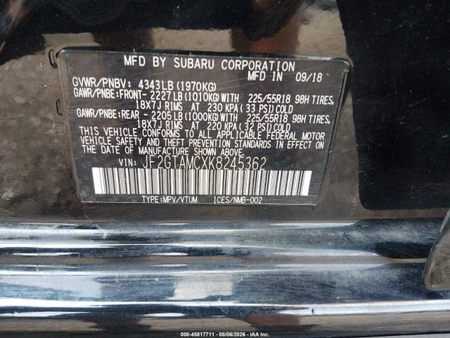 2019 SUBARU CROSSTREK 2.0I LIMITED 9