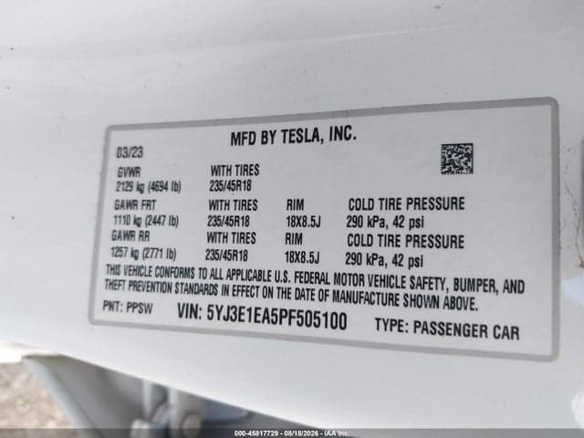 2023 TESLA MODEL 3 REAR-WHEEL DRIVE 9