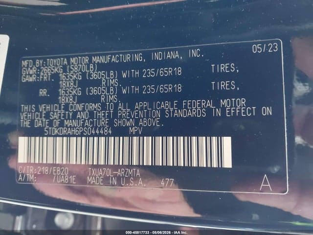 2023 TOYOTA HIGHLANDER XLE 9
