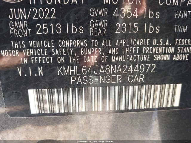 2022 HYUNDAI SONATA SEL 9