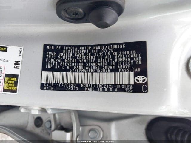 2021 TOYOTA COROLLA LE 9