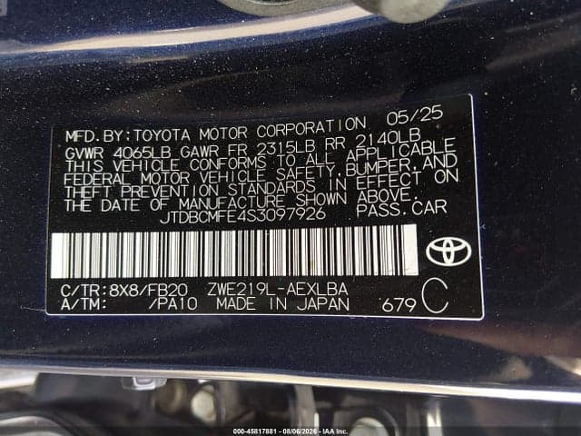 2025 TOYOTA COROLLA HYBRID LE 9