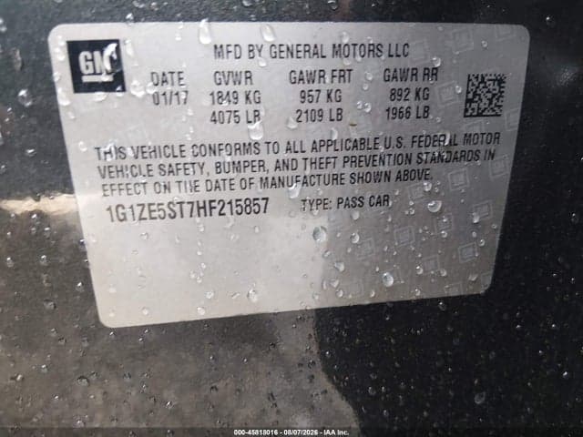 2017 CHEVROLET MALIBU 1LT 9