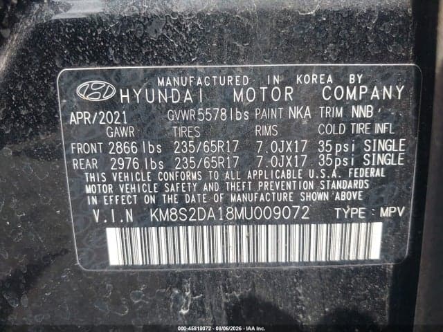 2021 HYUNDAI SANTA FE HYBRID BLUE 9