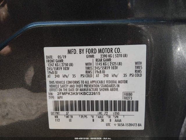 2019 FORD EDGE TITANIUM 9