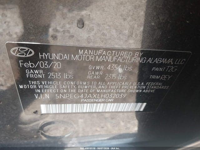 2020 HYUNDAI SONATA SE 9