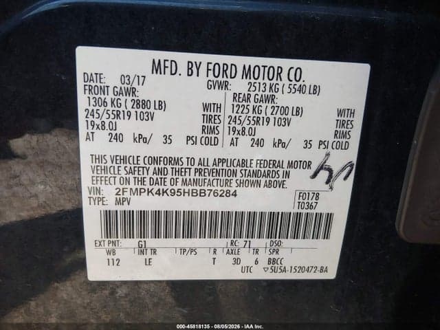 2017 FORD EDGE TITANIUM 9