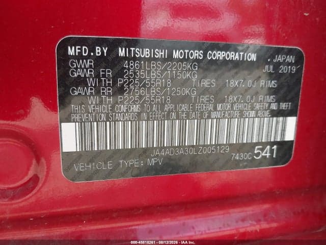 2020 MITSUBISHI OUTLANDER SEL 2.4 9