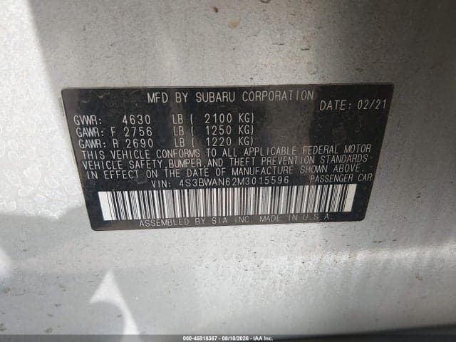 2021 SUBARU LEGACY LIMITED 9