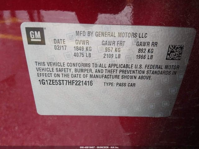 2017 CHEVROLET MALIBU 1LT 9