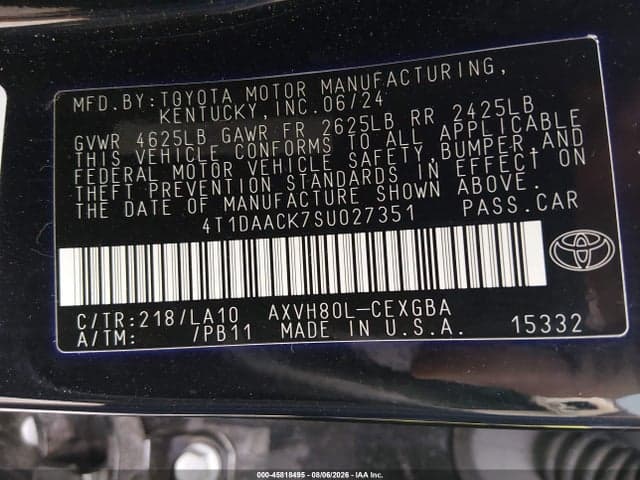 2025 TOYOTA CAMRY XLE 9