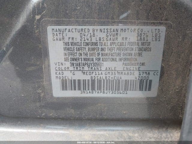 2018 NISSAN SENTRA S 9