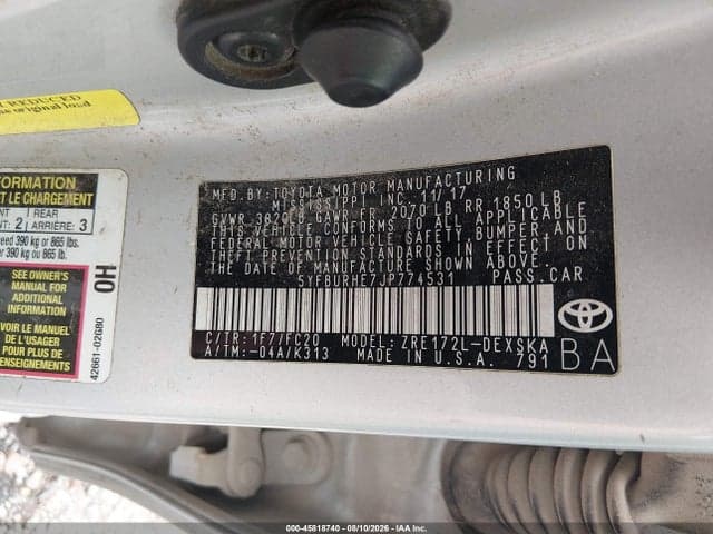 2018 TOYOTA COROLLA SE 9