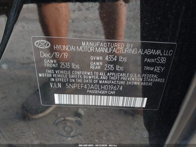 2020 HYUNDAI SONATA SEL 9