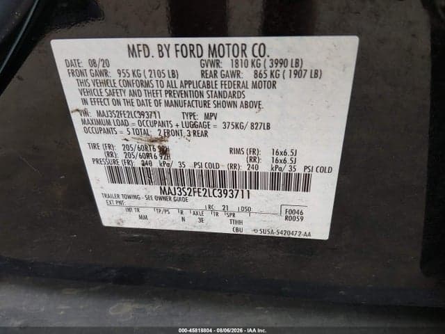2020 FORD ECOSPORT S 9