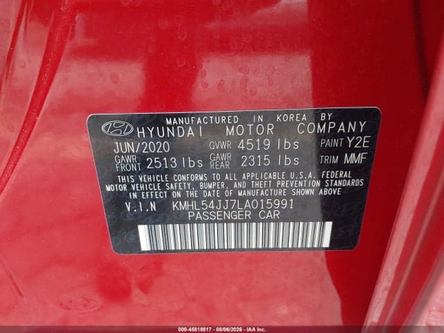 2020 HYUNDAI SONATA HYBRID LIMITED 9