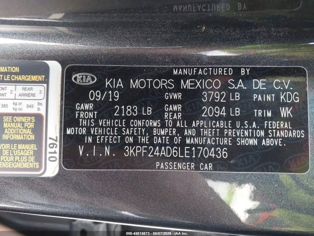 2020 KIA FORTE LXS 9
