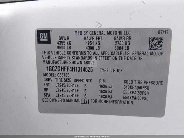 2017 CHEVROLET EXPRESS 3500 WORK VAN 9