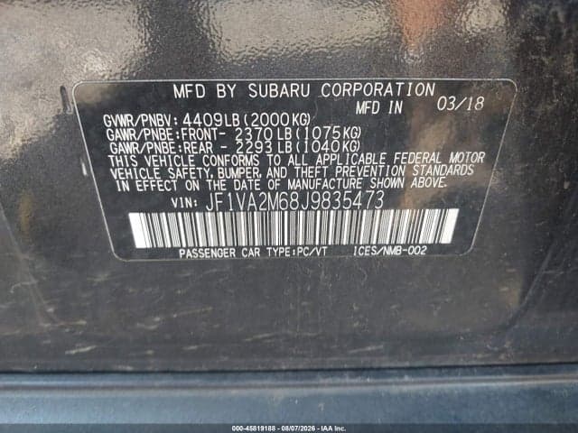 2018 SUBARU WRX STI 9