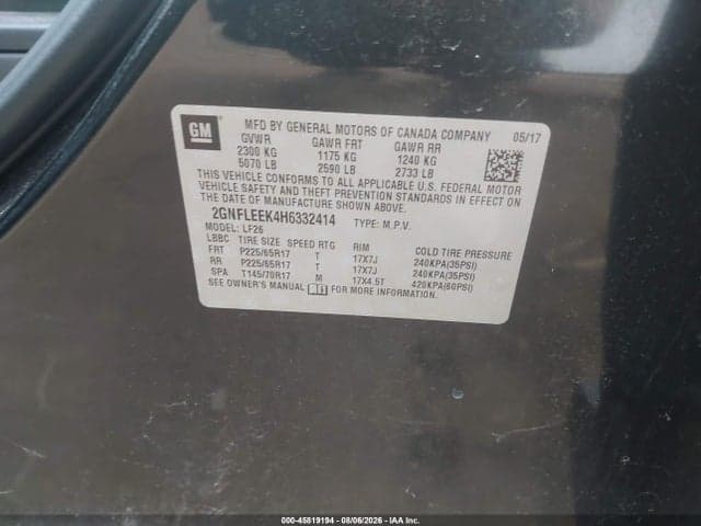 2017 CHEVROLET EQUINOX LS 9
