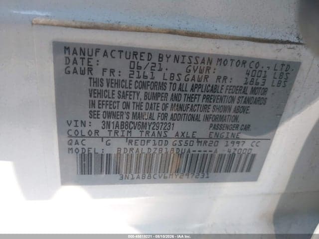 2021 NISSAN SENTRA SV XTRONIC CVT 9