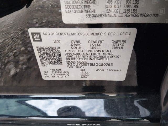 2021 CHEVROLET SILVERADO 1500 4WD SHORT BED LT 9