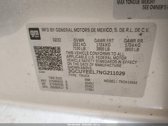 2022 CHEVROLET SILVERADO 1500 LTD 4WD SHORT BED RST 9
