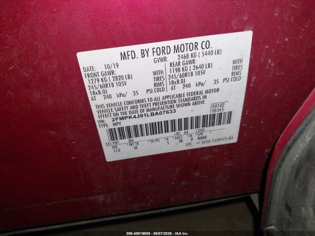 2020 FORD EDGE SEL 9
